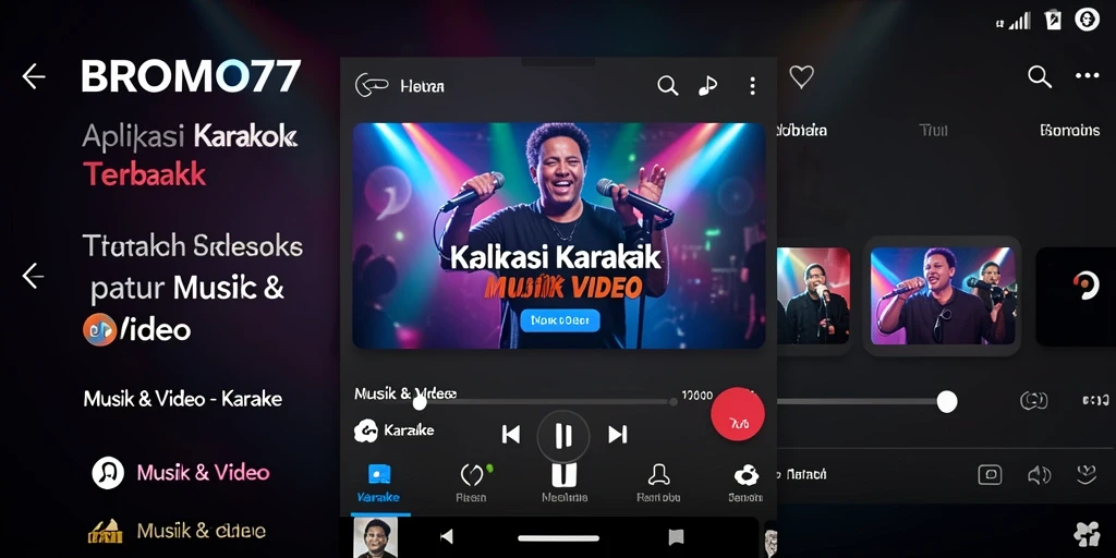 Antarmuka BROMO77 yang menarik dengan fitur Karaoke.