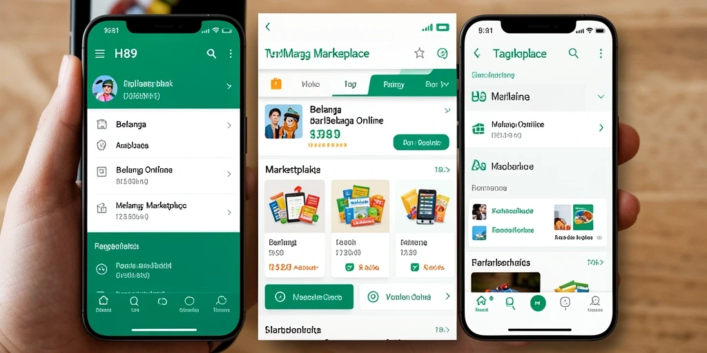 Tampilan antarmuka pengguna H89 yang menarik untuk berbelanja online.