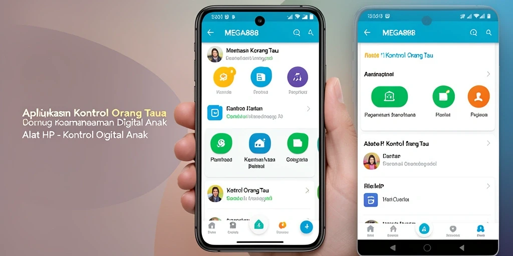 Tampilan antarmuka utama MEGA888 untuk kontrol orang tua.